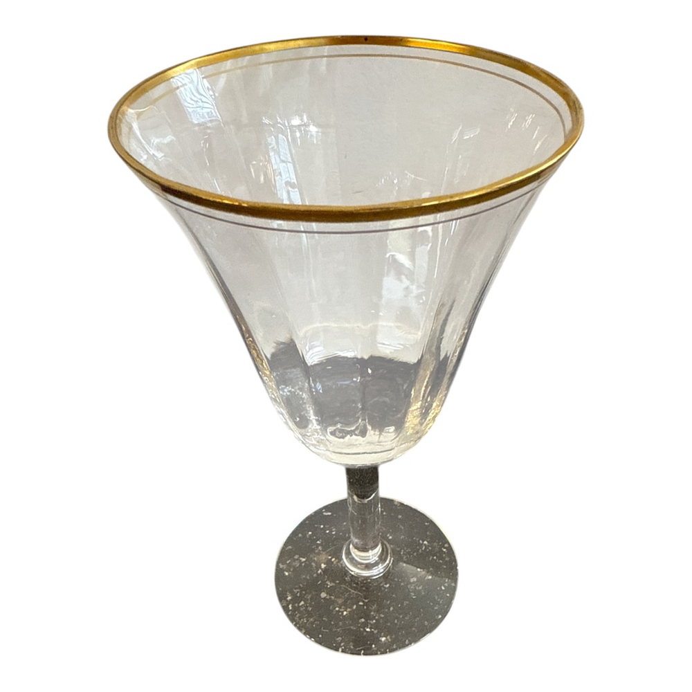 Vintage Crystal Wine Glasses with Gold Rim, Set of 6, 6 oz - Picture 4 of 4